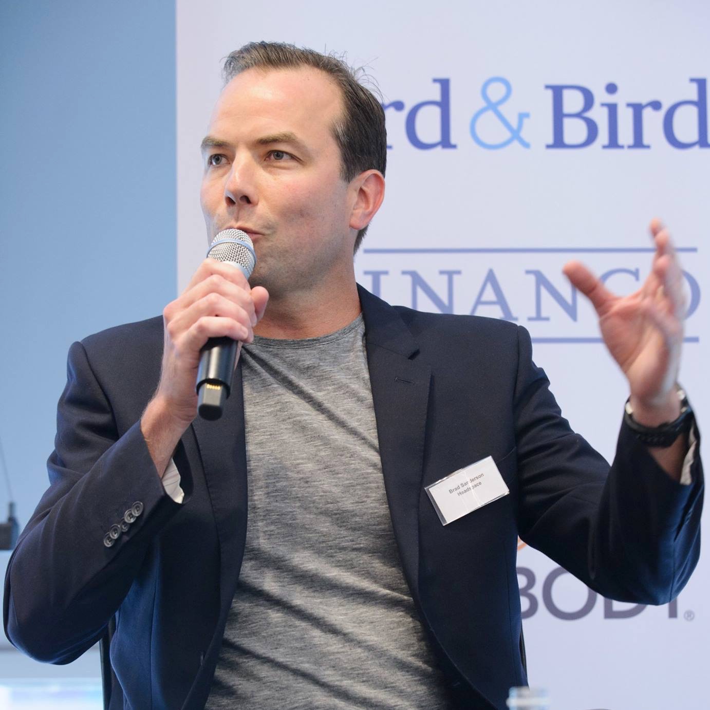 Brad Sanderson speaking at an event